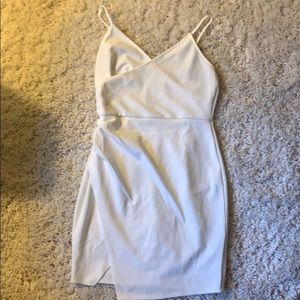 white cross body dress